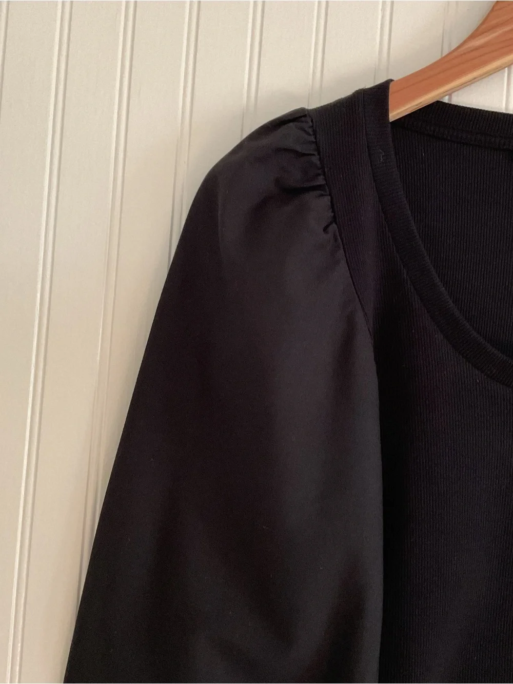 Zara Puff Sleeve Crop Top Black